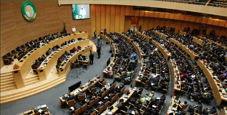 Interpretation support at an African Union assembly hall